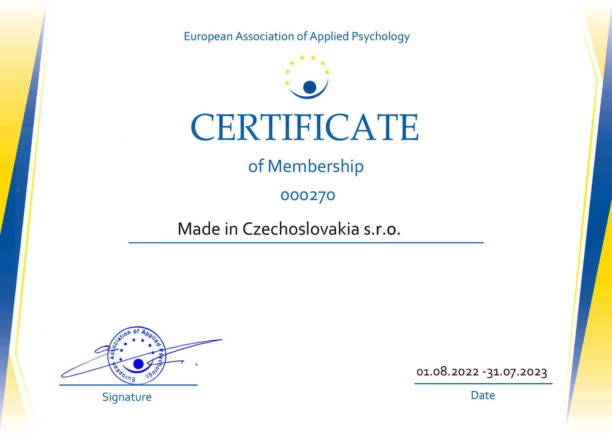 EAAP Certificate of Membership